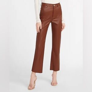 Express Super High Waisted Faux Leather Straight Pant